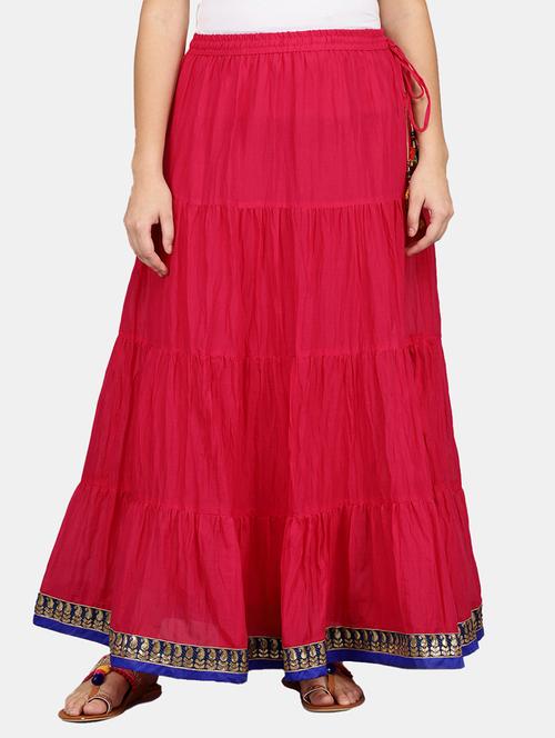 women pink cotton a-line skirt - 20368841 - Very Small Image - 1