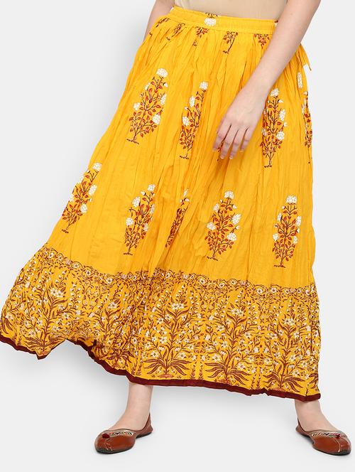 yellow flared long skirt - 20368868 - Very Small Image - 1