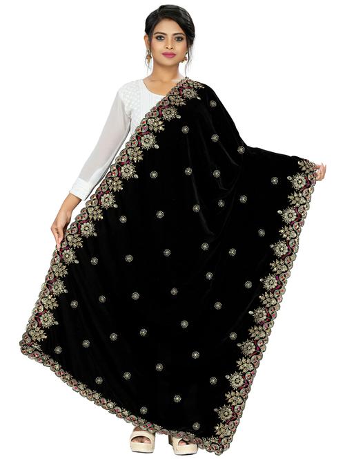 black velvet dupatta - 20368979 - Very Small Image - 1