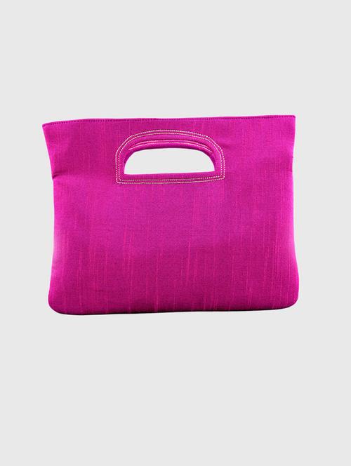 pink silk solid handbag - 20369211 - Very Small Image - 1