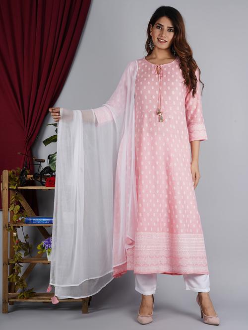pink colored kurta pant set - 20369295 - Very Small Image - 1