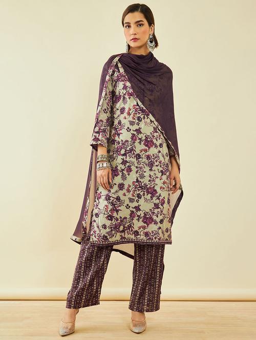 women purple unstitched salwar suit - 20369392 - Very Small Image - 1
