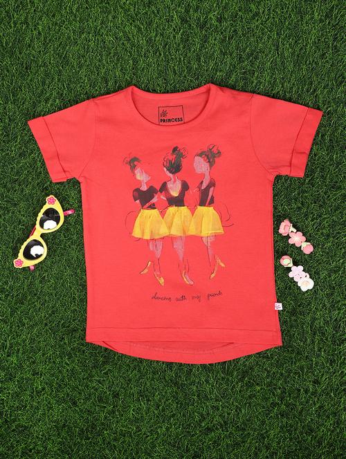 girls round neck graphic printed regular tee - 20369442 - Very Small Image - 1