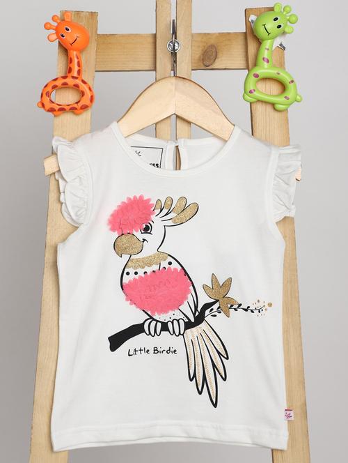 girls round neck graphic printed regular tee - 20369443 - Very Small Image - 1