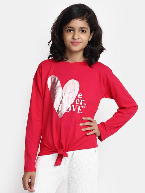 girls red regular tee - 20369449 - Very Small Image - 1
