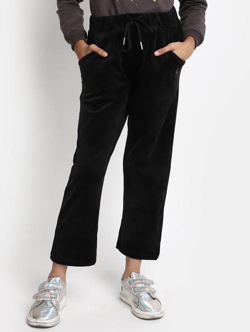 girls black cotton casual trouser - 20369506 - Very Small Image - 1