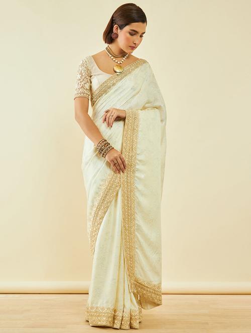 women's embroidered saree with blouse - 20369611 - Very Small Image - 1