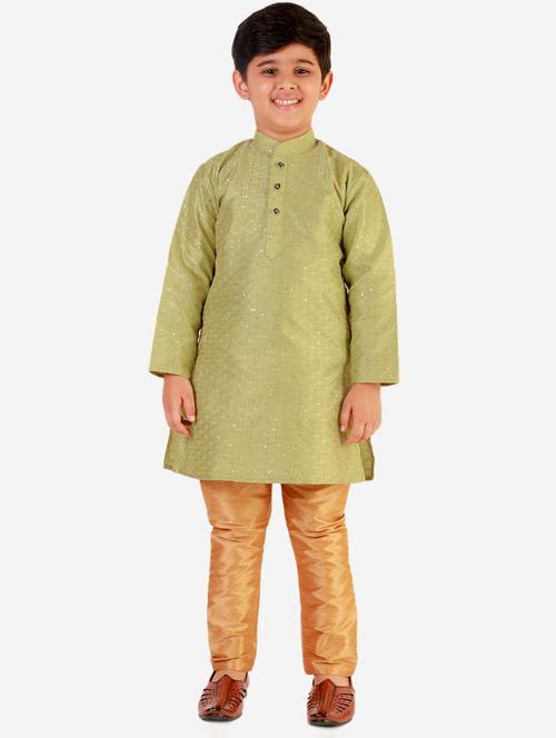 boys long sleeve kurta pajama set - 20370394 - Very Small Image - 1