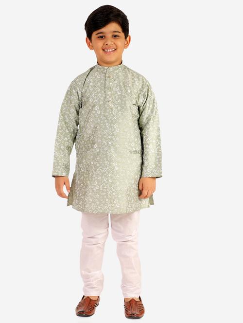 boys long sleeve kurta pajama set - 20370435 - Very Small Image - 1
