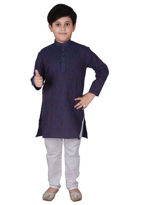 boys long sleeve kurta pajama set - 20370762 - Very Small Image - 1