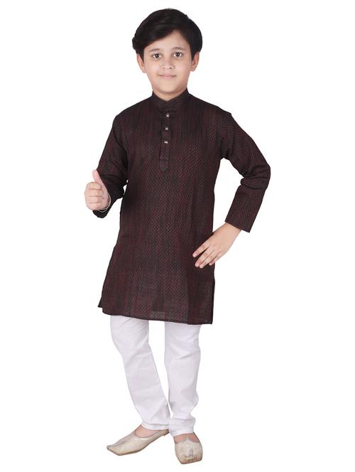 purple self designed mandarin neck kurta set - 20370763 - Very Small Image - 1
