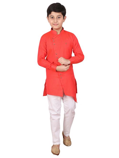 red cotton blend kurta sets kurtas & set - 20370881 - Very Small Image - 1
