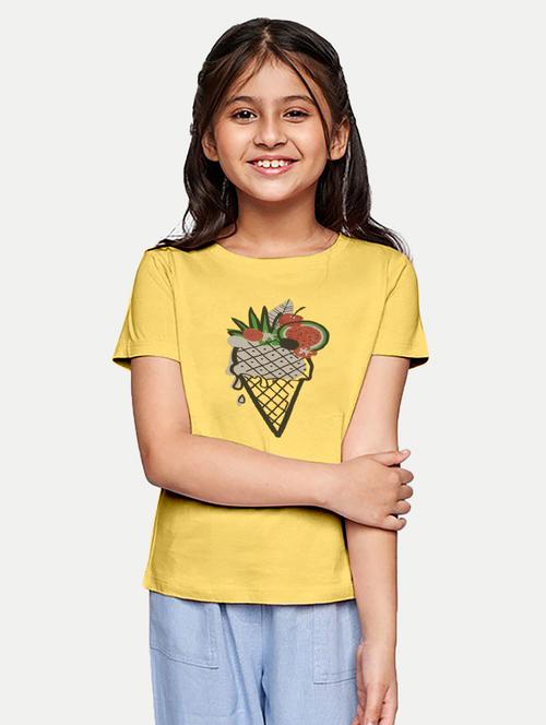 girl round neck cotton regular tee - 20374275 - Very Small Image - 1