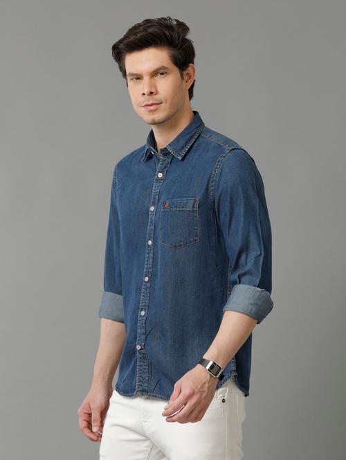 indigo cotton casual shirt - 20374701 - Very Small Image - 1