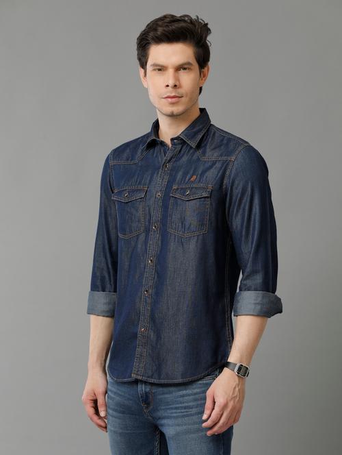 indigo cotton casual shirt - 20374704 - Very Small Image - 1