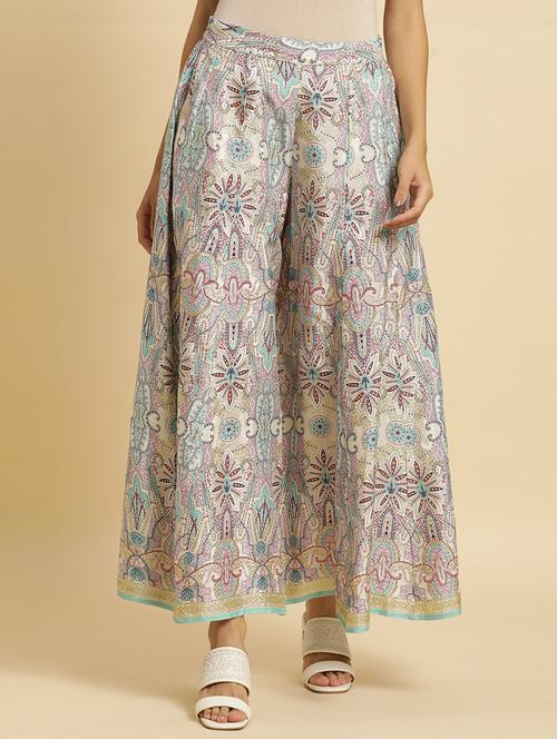 multi colored printed flared palazzo - 20375154 - Very Small Image - 1