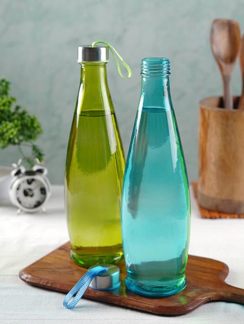 ceradeco 1 liter assorted coloured glass water/fridge water set of 2 - 20375202 - Very Small Image - 1