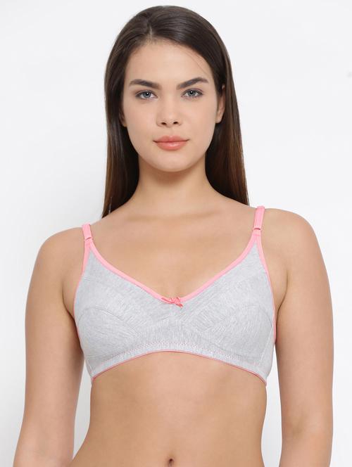 grey cotton regular bra - 20375386 - Very Small Image - 1