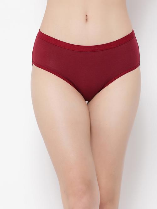 maroon solid hipster panty - 20375607 - Very Small Image - 1