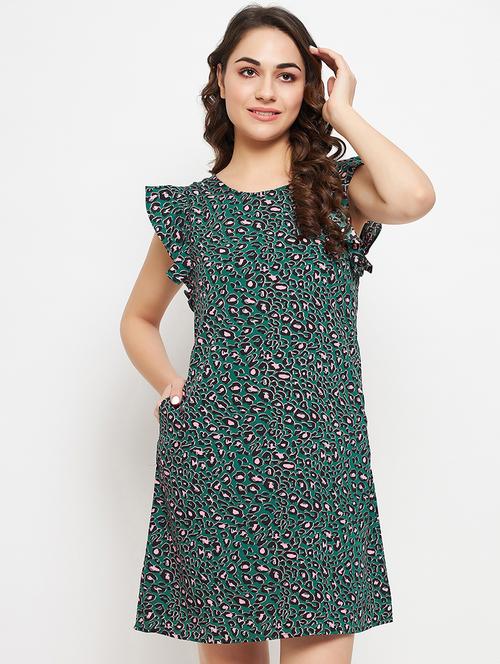 green animal print rayon sleepshirts - 20375794 - Very Small Image - 1