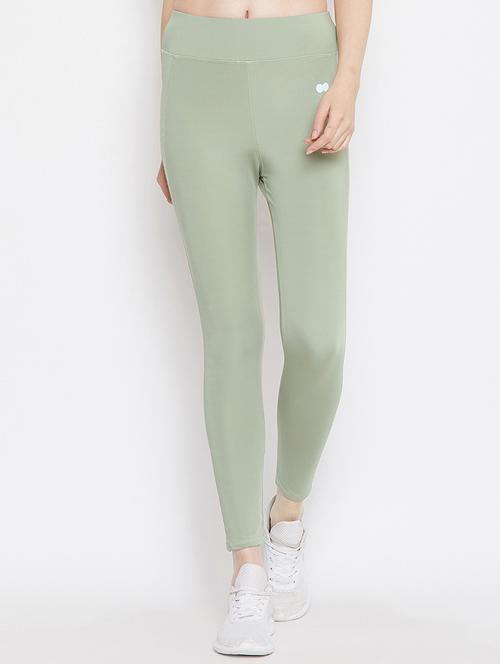 green solid ankle length legging - 20375859 - Very Small Image - 1