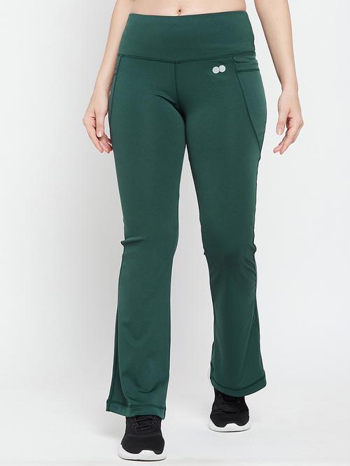 bottle green solid trackpants - 20375875 - Very Small Image - 1