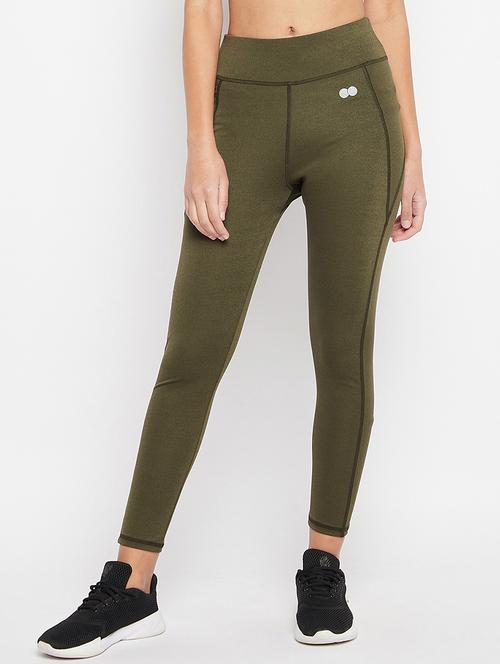 green solid ankle length legging - 20375891 - Very Small Image - 1