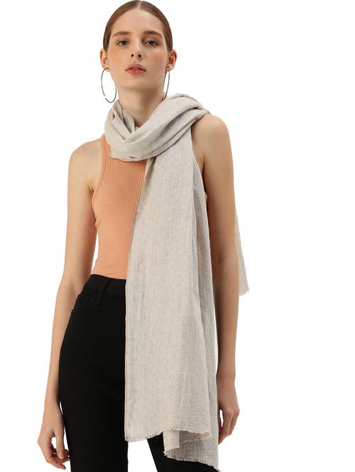 off-white linen scarf - 20375952 - Very Small Image - 1