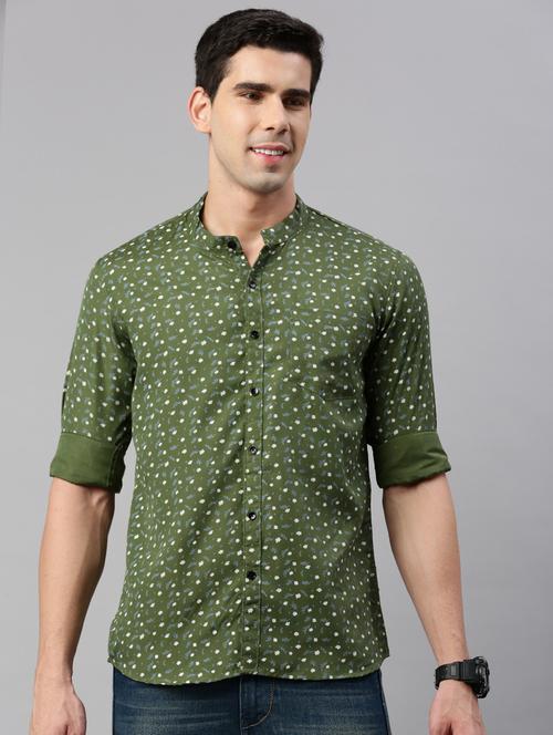 green polyester casual shirt - 20376415 - Very Small Image - 1