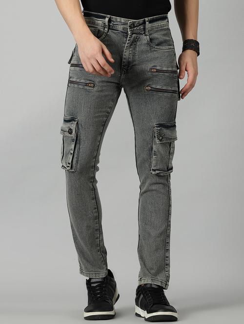mens cargo plain jeans - 20376654 - Very Small Image - 1