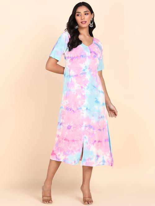 multi color tie & dye a-line dress - 20381816 - Very Small Image - 1
