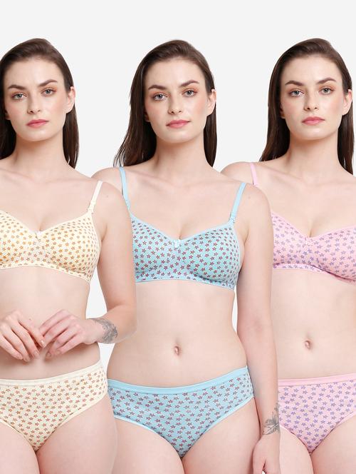 women pack of 3 bra and panty set - 20381908 - Very Small Image - 1