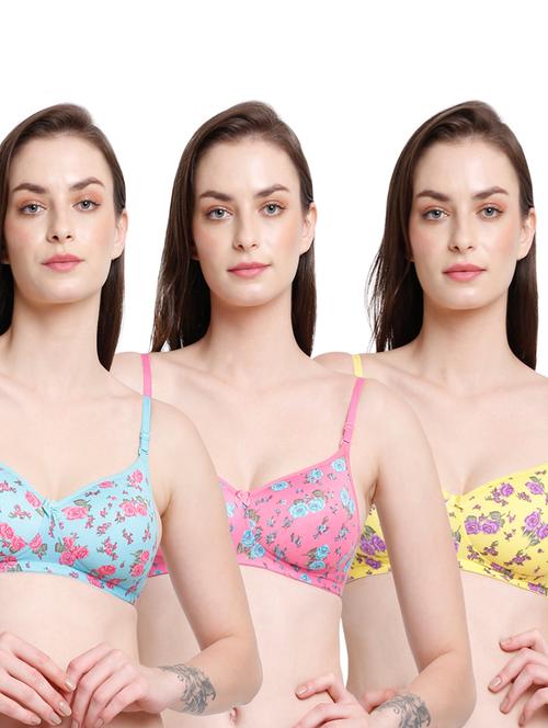 women pack of 3 printed t-shirt bra - 20381916 - Very Small Image - 1