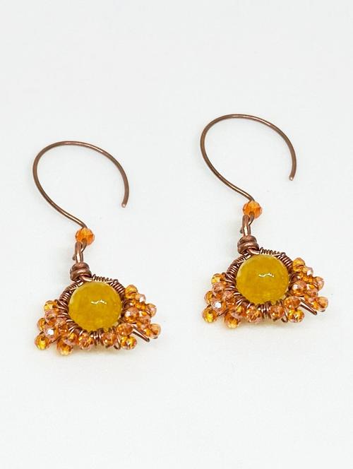 orange copper hoop earrings - 20383775 - Very Small Image - 1
