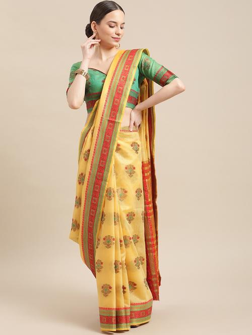 women self design bordered saree with blouse - 20384395 - Very Small Image - 1