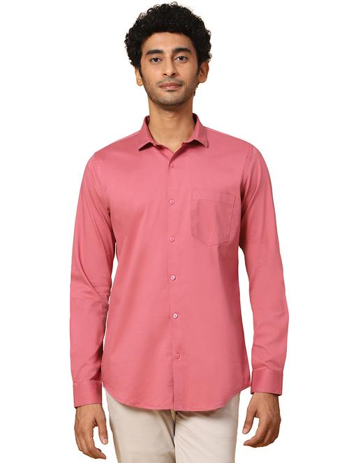 men solid pink slim fit cotton casual shirt - 20384584 - Very Small Image - 1