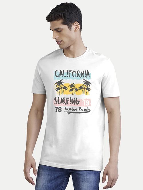 men round neck front print t-shirt - 20384795 - Very Small Image - 1