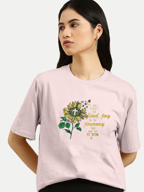 women's front print crew neck t-shirt - 20384934 - Very Small Image - 1