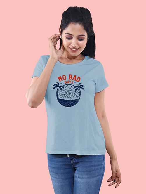 women blue cotton regular t-shirt - 20385007 - Very Small Image - 1
