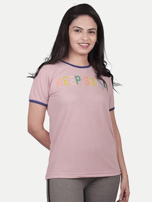 women's chest print crew neck t-shirt - 20385058 - Very Small Image - 1