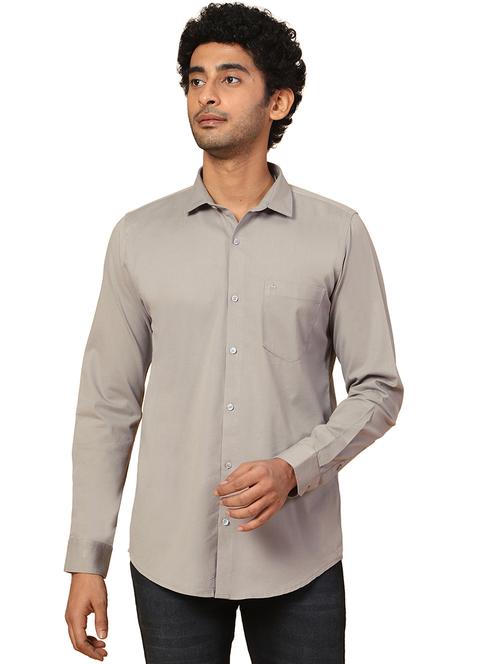 men solid beige slim fit cotton casual shirt - 20385146 - Very Small Image - 1