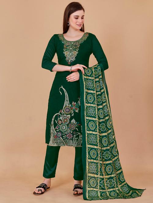 zari work self design unstitched suit set - 20385856 - Very Small Image - 1
