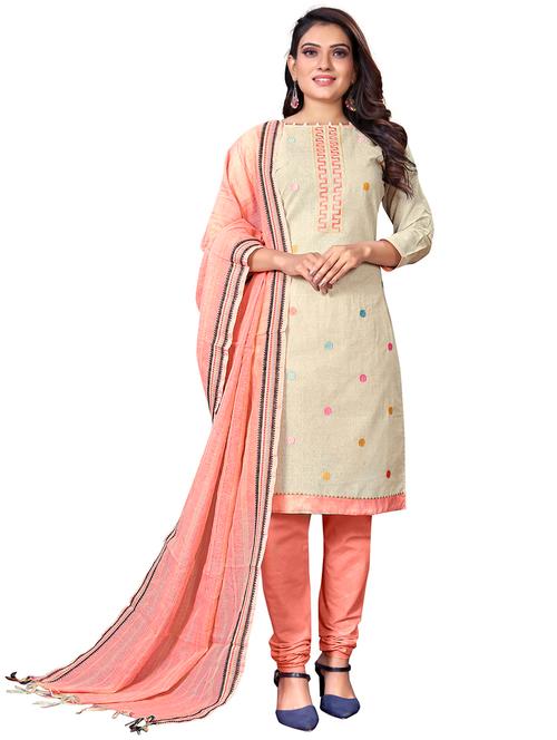 embroidered unstitched suit set - 20385950 - Very Small Image - 1