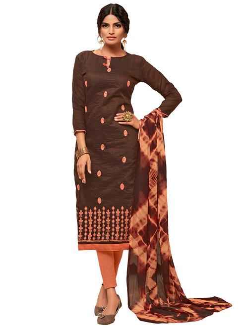 embroidered unstitched suit set - 20385965 - Very Small Image - 1