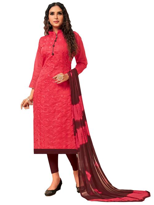 embroidered unstitched suit set - 20385973 - Very Small Image - 1