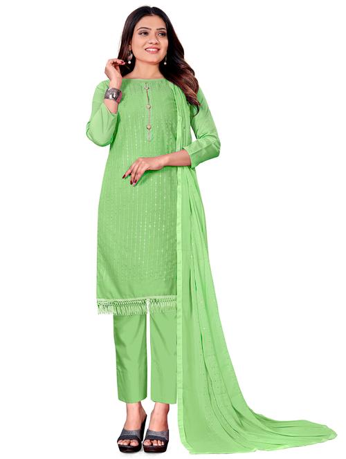 embroidered unstitched salwar suit set - 20386001 - Very Small Image - 1