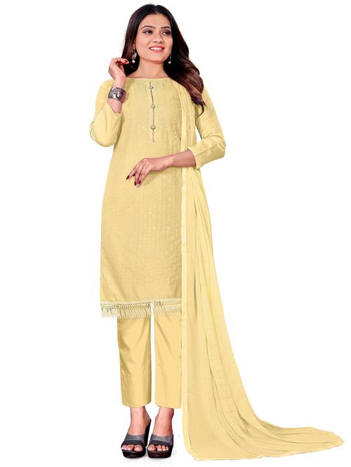 sequins work unstitched suit set - 20386002 - Very Small Image - 1