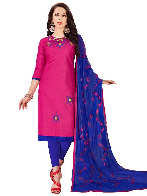 embroidered unstitched suit set - 20386007 - Very Small Image - 1