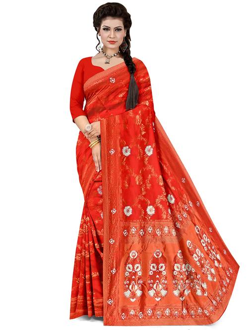 women zari work banarasi saree with blouse - 20386071 - Very Small Image - 1
