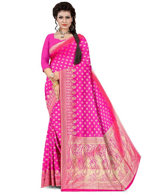 zari work self design banarasi saree with blouse - 20386079 - Very Small Image - 1